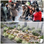 대전유성 온천로 일원에 시민들이 몰리고 있다
