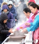 동지 팥죽, 김이 모락모락