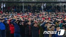 306보충대 마지막 입영식 장정들의 하트