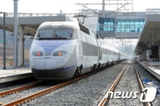 포항역에 도착한  KTX