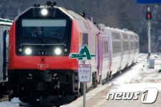 정선역에 들어오는 A-train 
