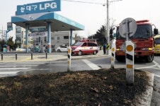 노숙자 LPG 충전소 앞에서 방화