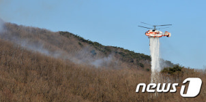 화재진화 하는 소방당국