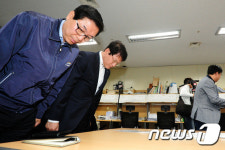 고개숙인 한국수자원공사 전북본부