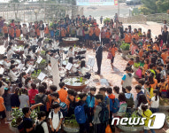 울산 상안초등학교 등굣길 작은 음악회