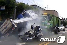 유서품고 교통사고 낸 50대 도주, 경찰과 충돌