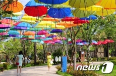 형형색색의 우산거리