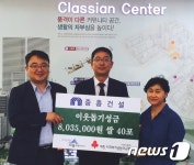 증흥건설(주), 1천만원  물품 세종시에 기탁