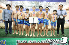 만석초교, 춘천소양강배 씨름대회 초등부 단체전 우승