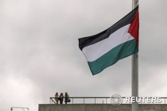 [사진]유엔본부에 휘날리는 팔레스타인 국기