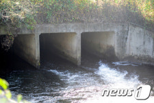 옥구저수지로 빠져나가는 고산정수장 물