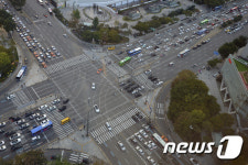 영동대로 코엑스역사거리 방면, 차량 통제 중