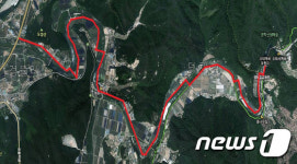 홍천 덕치교-수타사 자전거도로 일부 완공