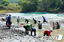 고창 백양마을 주민들 전통방식 고기잡이 재연