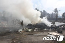 전주 효천개발지구 내 건축폐기물 화재