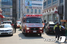 서천소방서, 소방차 길터주기 훈련 실시