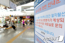 순천역, 열차 운행 관련 안내문