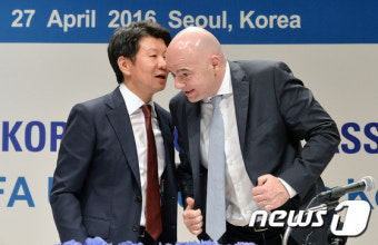 인판티노-정몽규 회장 '무슨 대화?'