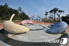 대게 의자에 앉아 쉬세요