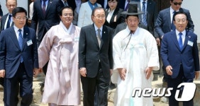 하회마을 방문한 반기문 사무총장