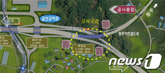 행복청, 행복도시~남청주IC 종점부 강교 거치 완료