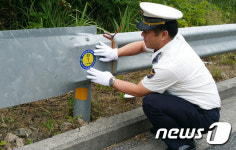 합천署, 33번국도 ‘112신고 위치표’ 1400개 부착