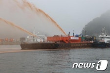 통영 산양 연명해상 적조방제 모의 훈련