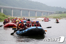 경남도 장애인래프팅대회 산청 경호강서 개최