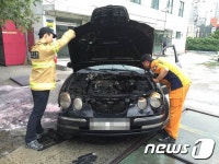 가스충전소 세차장 진입하던 차량 불…인명피해 없어