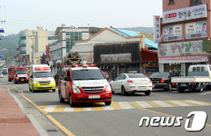 서천소방서, 추석명절 대비 소방차 길 터주기 훈련
