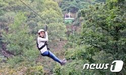 증평군, 좌구산 줄타기 하강레포츠시설 개장