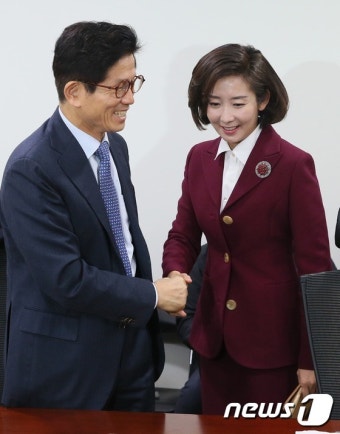손 잡은 나경원-김문수