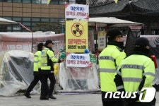 경비 강화된 광화문 농성장