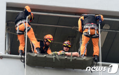 인명구조 훈련 펼치는 세종 119특수구조대