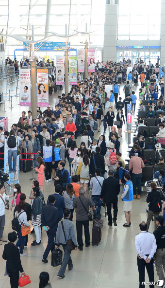'인천공항 사전투표 행렬'