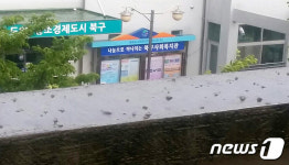 울산에 쏟아진 우박