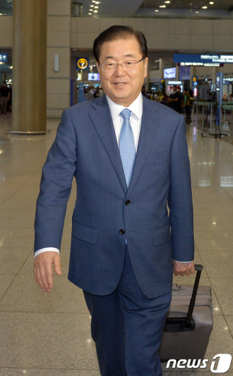 한미정상회담 준비 협의 마친 정의용 靑 안보실장