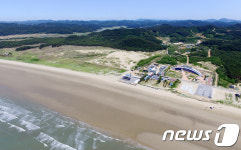 하늘에서 내려다본 태안군 신두리 해안사구