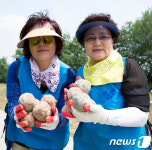 [화보]원주YWCA, 원주천에 EM흙공 2000개 투척