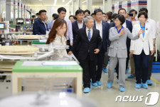 수원산업단지 생산 시설 방문한 더불어민주당