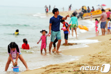 경포에서 무더위 식히기