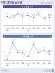 5월 산업생산 2달 연속 하락…소비도 동반 감소(상보)