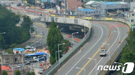 차량차단 된 홍도육교