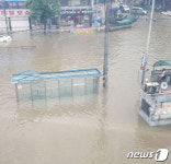 침수된 제물포역 삼거리