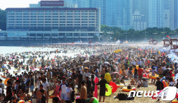 휴가 절정…부산 260만·강원 118만·대천 60만명 텀벙~