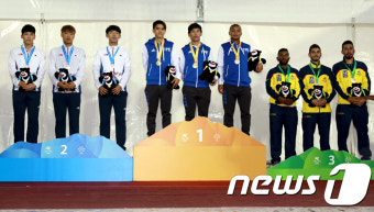 남자 롤러 대표팀 '3000m 계주 은메달'