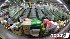 우편물류센터 추석물류 분류, 바쁘다 바뻐