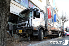 인도 덮친 화물차