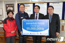 현대자동차 아산공장, 아산시에 성금 5000만원 전달