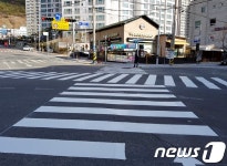 광양시, 마동초 앞 교차로에 대각선 횡단보도 설치
